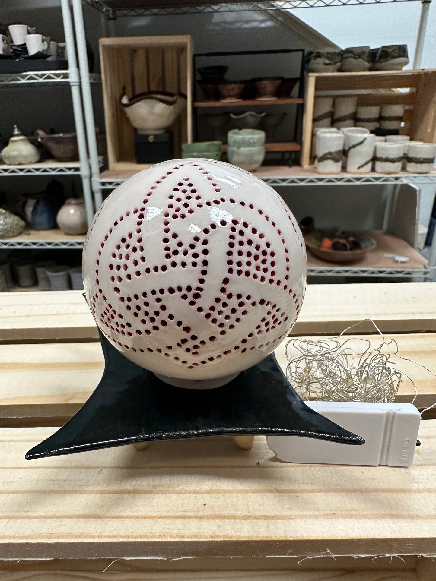 Celtic heart ceramic light orb