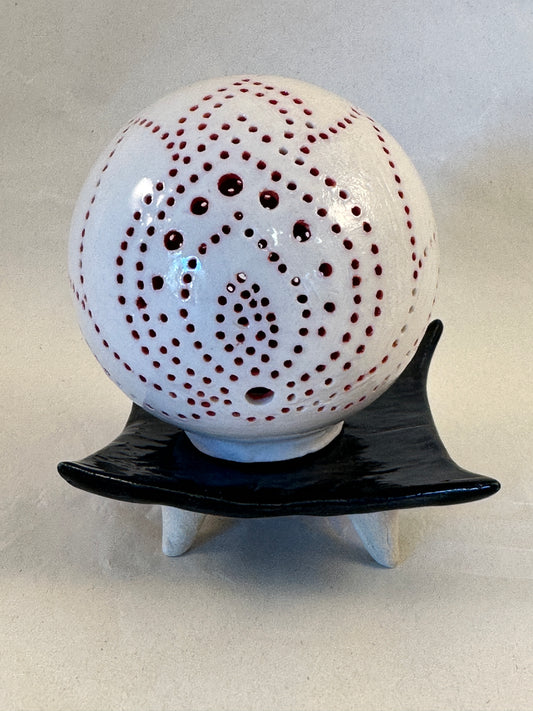 Carved porcelain orb
